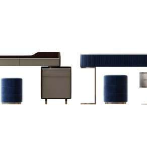 现代梳妆台3D模型下载